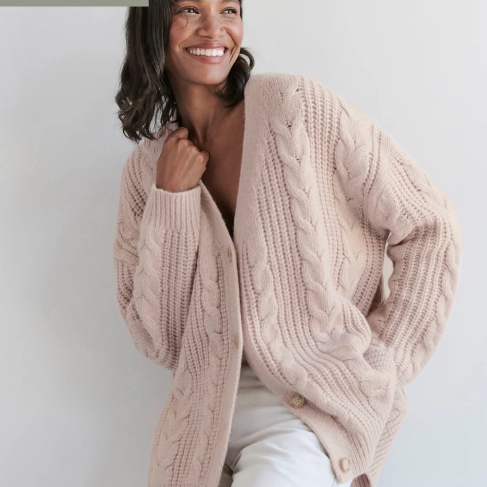 Jenni Kayne Cable Cocoon Cardigan Blush S